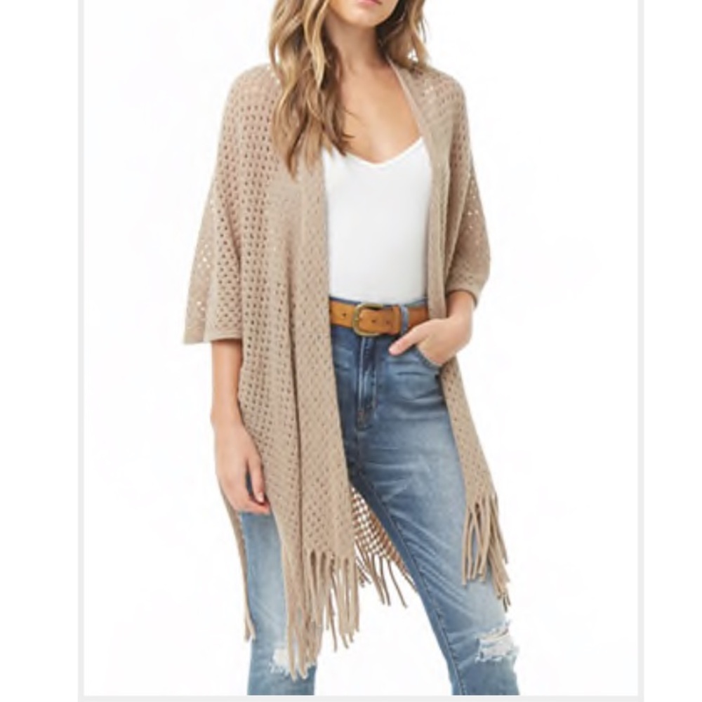 Knitted/open-knitted cardigan